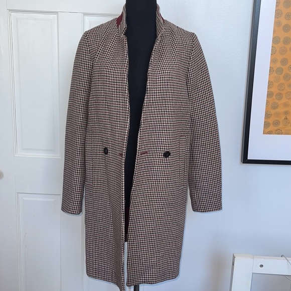Zara check plaid long coat. - Picture 3 of 13